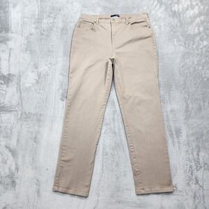 Vintage Basic Editions Jeans Womens 12 Beige High Rise Straight Classic Stretch